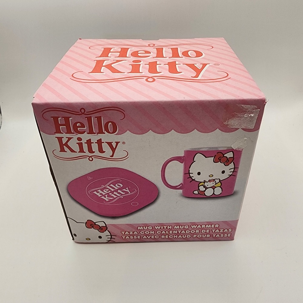 Hello Kitty Mug Warmer Set Sanrio Uncanny Brands Pink Coffee Cup Electric Kawaii